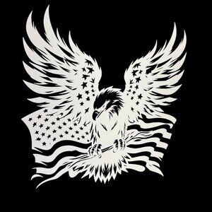 USA FLAG DECAL FOR CAR WINDOW